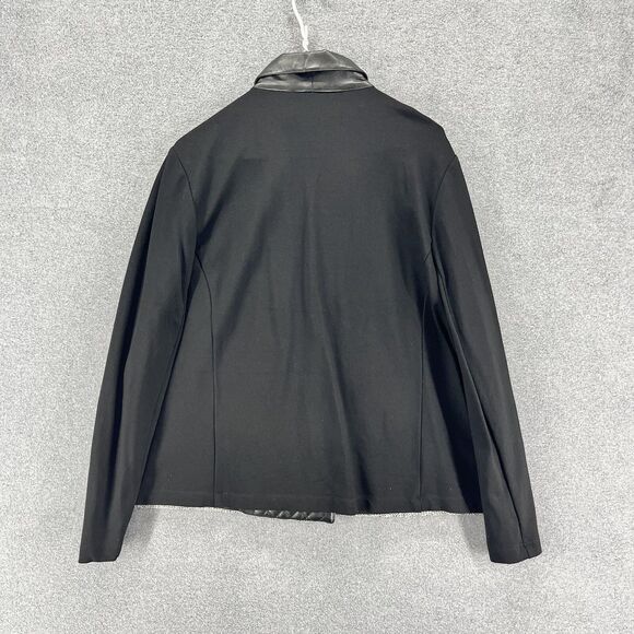 Amanda & Chelsea Jacket Woman Plus 18 W Gray Black Zip Front Tweed collared - Picture 2 of 11